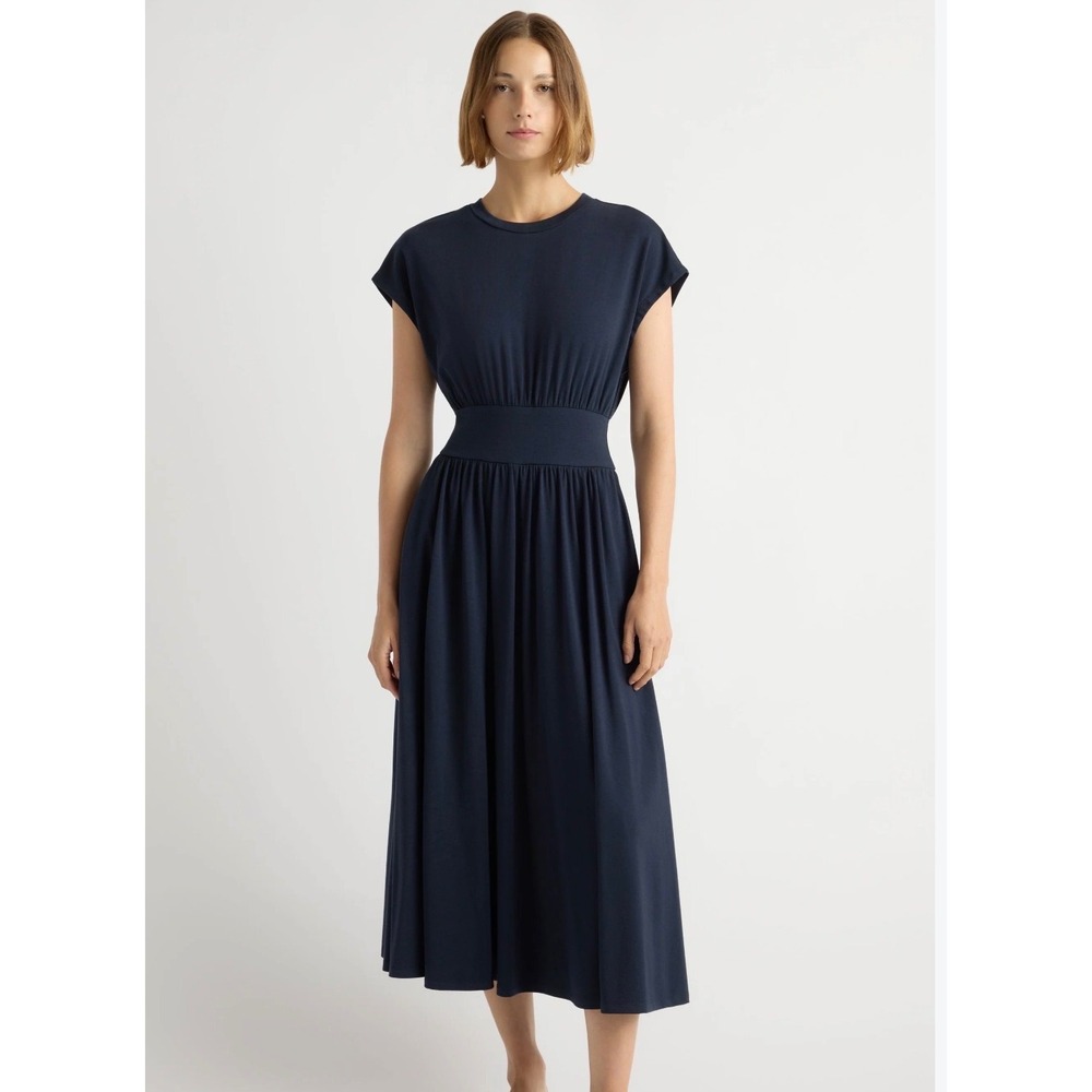 Modern Citizen Romantic Wedding Guest Cap Sleeve Cinched Waist Maxi Dress Large